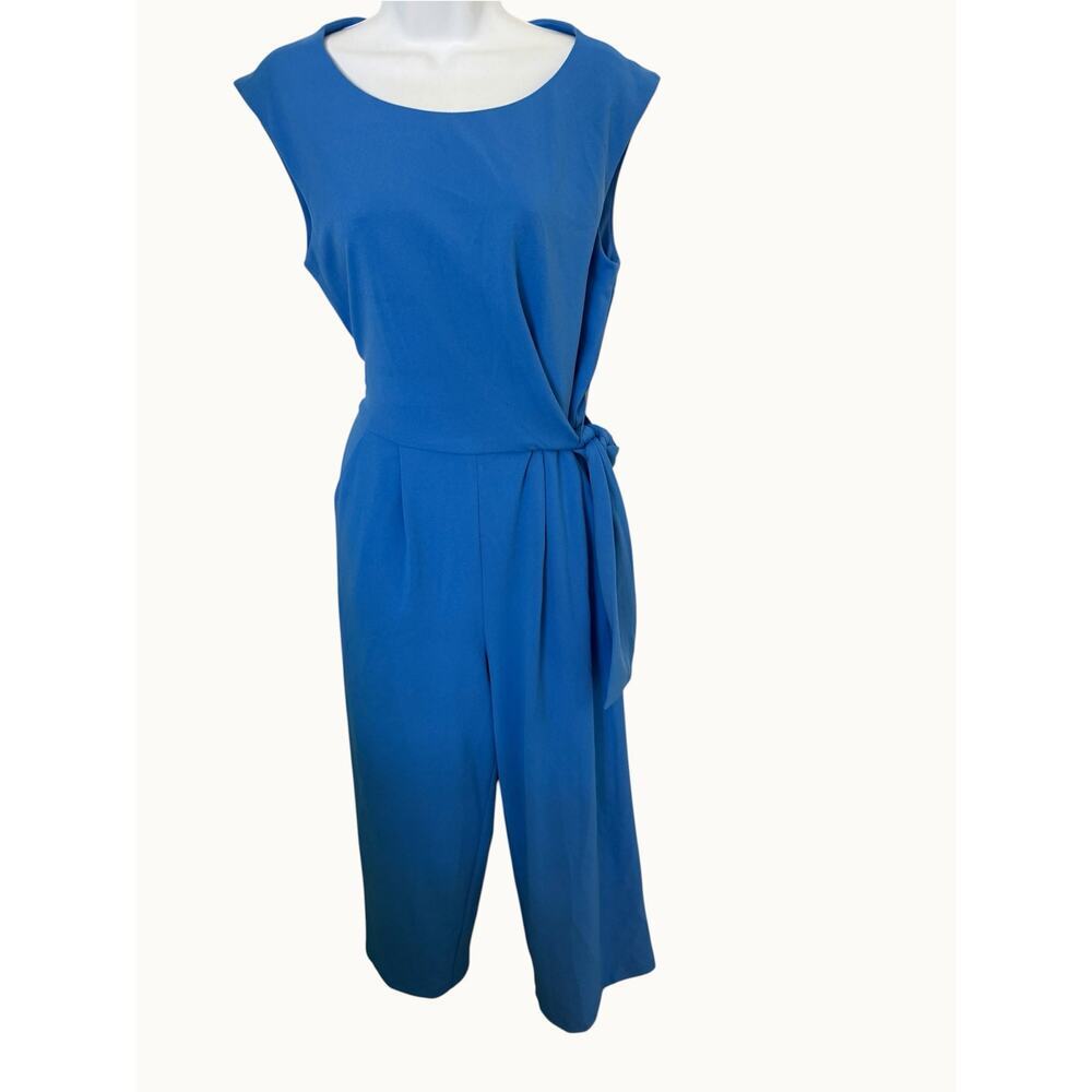 NWT Tahari ASL Blue Side Knot Jumpsuit  10